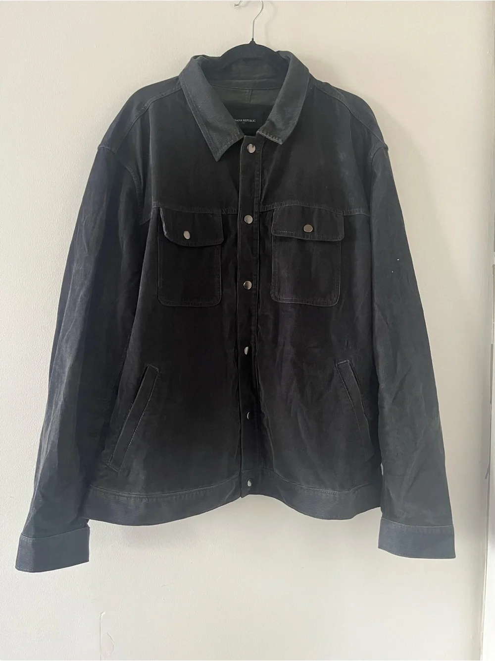 Banana Republic Black Washed Utility Chore Jacket Mens XXL Workwear Overshirt